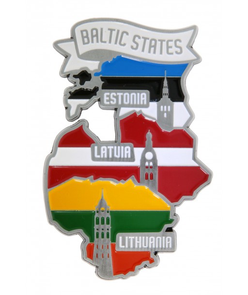 Suvenyrinis magnetas Baltic States su Baltijos šalių kontūrais